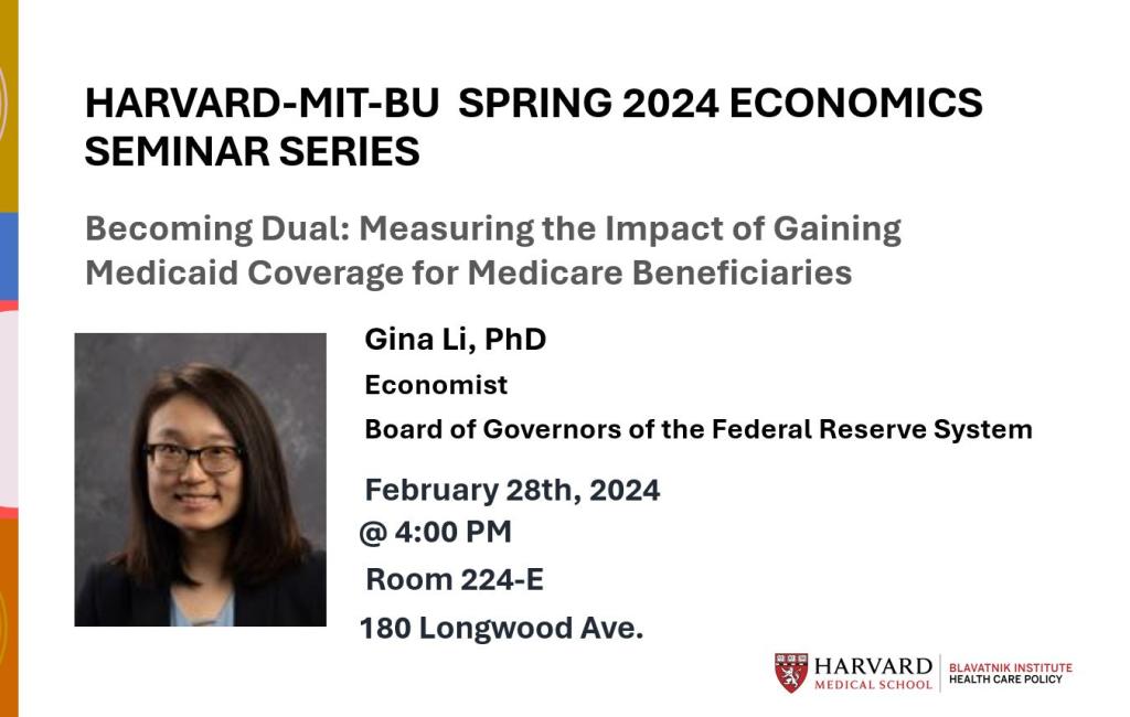 February 28th Harvard-MIT-BU Semianr Speaker Gina Li at HCP