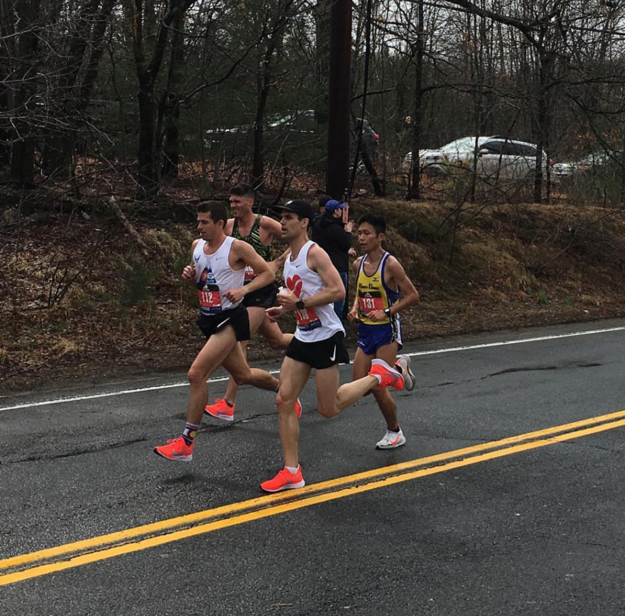 Timothy Lillehaugen running the Boston Marathon