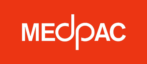 MEDPAC logo white font on red