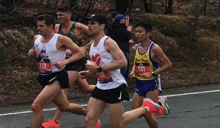 Timothy Lillehaugen running the Boston Marathon