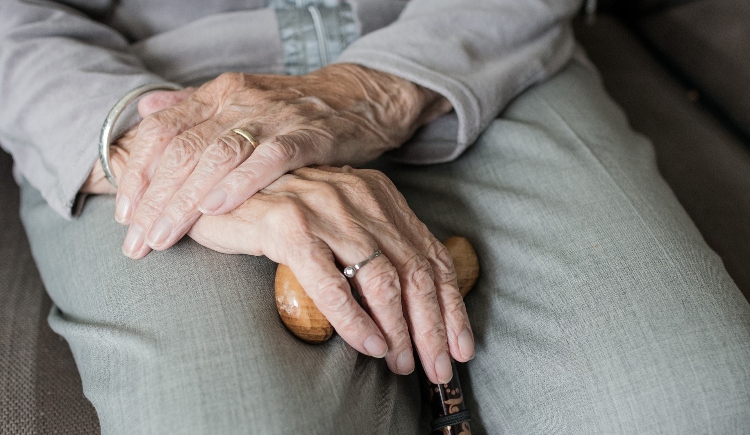Hands of elderly woman holding cane Image by Sabine van Erp from Pixabay 