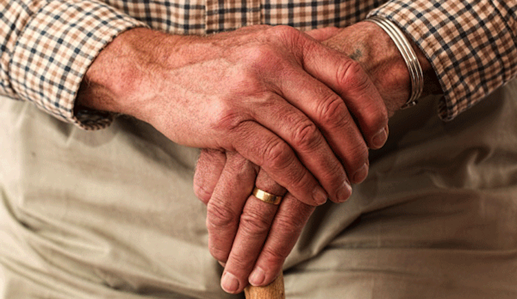 Elderly person's hands